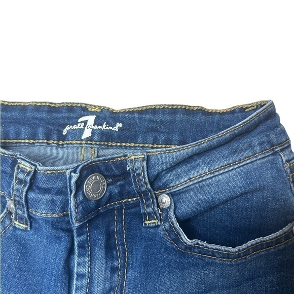 7 For All Mankind Girls Kids Blue Denim Shorts Stretch Size 8 - Picture 2 of 9